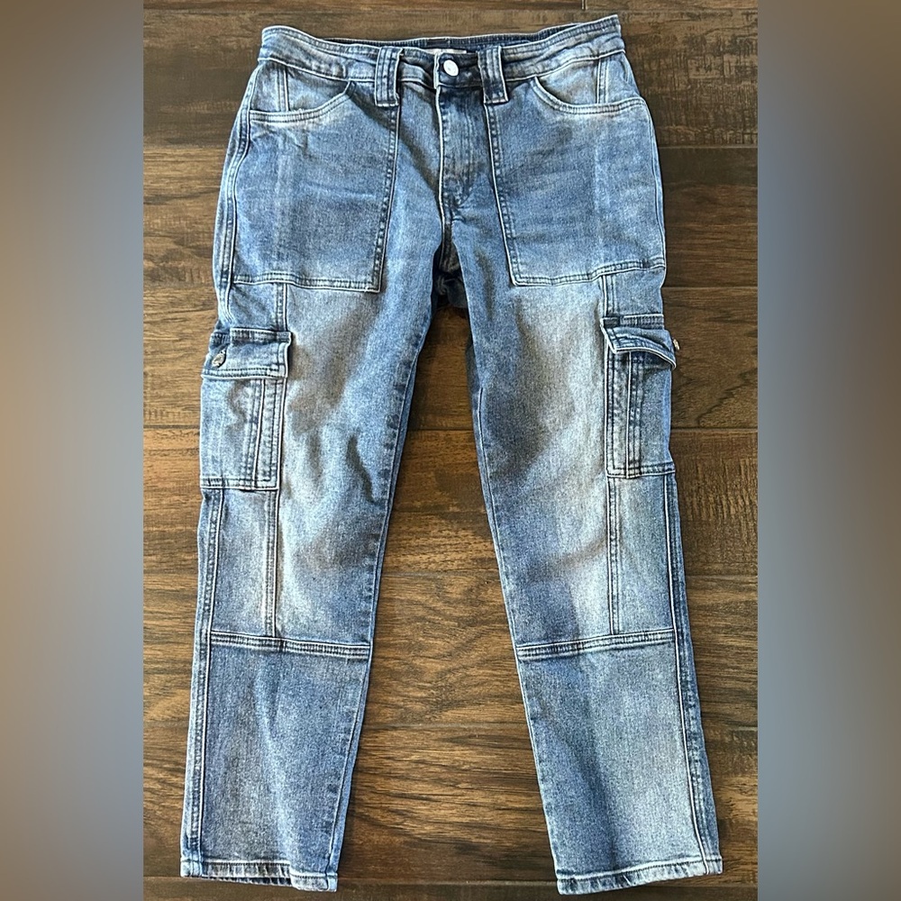 KanCan High Rise Slim Straight Cargo Sz 7 - Picture 3 of 5